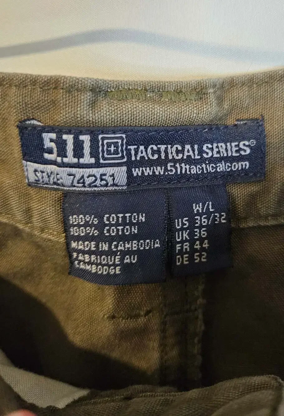 5.11 Tactical Series Style 74251 Men's Cargo Pants Size 36x32 Khaki Brown